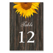 Rustic Dark Wood Background Sunflower Wedding Kaart (Achterkant)