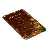 Rustic Dark Wood Floral Wedding Save the Date Magneet (Rechterzijde)
