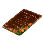 Rustic Dark Wood Floral Wedding Save the Date Magneet (Linkerzijde)