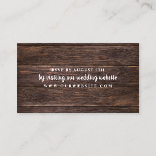 Rustic Dark Wood Rsvp-websitekaart Informatiekaartje