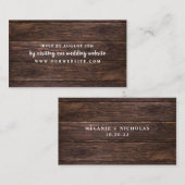 Rustic Dark Wood Rsvp-websitekaart Informatiekaartje (Voorkant / Achterkant)