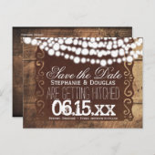 Rustic de Lichten van het Koord sparen de Briefkaa Aankondigingskaart (Voorkant / Achterkant)