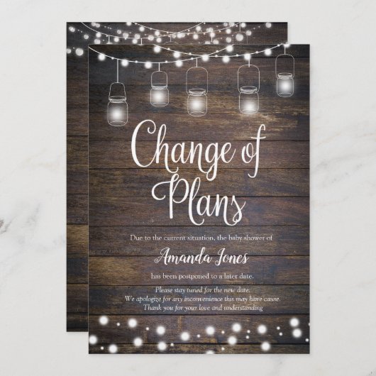 Rustic de Verandering van de Lichten van het Koord Kaart (Voorkant / Achterkant)