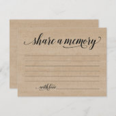 Rustic Deel A Memory Sympathie, Memorial Note Card Kaart (Voorkant / Achterkant)