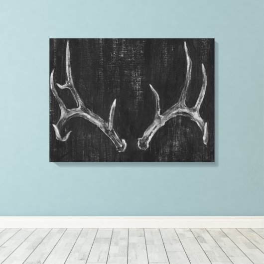Rustic Deer Animal Head op het karton Canvas Afdruk (Insitu (Houten vloer))