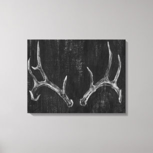 Rustic Deer Animal Head op het karton Canvas Afdruk