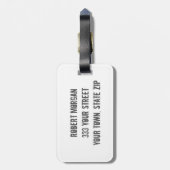 Rustic Deer Antler Monogram Bagagelabel | Grunge (Achterkant verticaal)