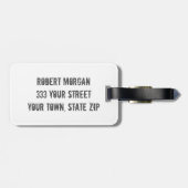 Rustic Deer Antler Monogram Bagagelabel | Grunge (Achterkant horizontaal)