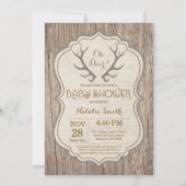 Rustic Deer Antler Oh Deer Invitation Baby shower (Devant)
