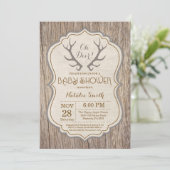 Rustic Deer Antler Oh Deer Invitation Baby shower (Debout devant)