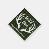Rustic Deer Antlers Buffalo check geplakt Wild One Servet (Hoek)