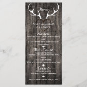 Rustic Deer Antlers & Carved Heart Menu Mariage (Devant)