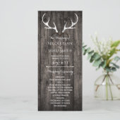 Rustic Deer Antlers & Carved Heart Wedt Programme (Debout devant)