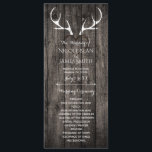 Rustic Deer Antlers & Carved Heart Wedt Programme<br><div class="desc">Antlers de Cerfs Rustiques & Carved Heart Wedding Programme Carte Rack. Éléments correspondants disponibles.</div>