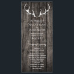 Rustic Deer Antlers & Carved Heart Wedt Programme<br><div class="desc">Antlers de Cerfs Rustiques & Carved Heart Wedding Programme Carte Rack. Éléments correspondants disponibles.</div>