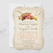 Rustic Deer Antlers Daisy Wedding Invitations (Devant)