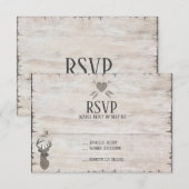 Rustic Deer Antlers Distressed Wedding RSVP Kaarte (Voorkant / Achterkant)