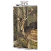 Rustic Deer Antlers Gepersonaliseerde erlenmeyer Heupfles (Links)