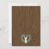 Rustic Deer Baby shower Invitation, Deer Invitate Kaart (Achterkant)