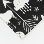 Rustic Deer Beer Fox Folk Art Pattern Fleece (Hoek)