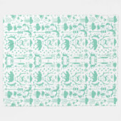 Rustic Deer Beer Fox Folk Art Pattern Fleece (Voorkant (Horizontaal))