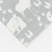 Rustic Deer Beer Fox Folk Art Pattern Fleece (Hoek)