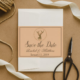 Rustic Deer Bewaar de datum Save The Date