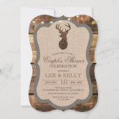 Rustic Deer Bois Couples Douche Invitation (Devant)