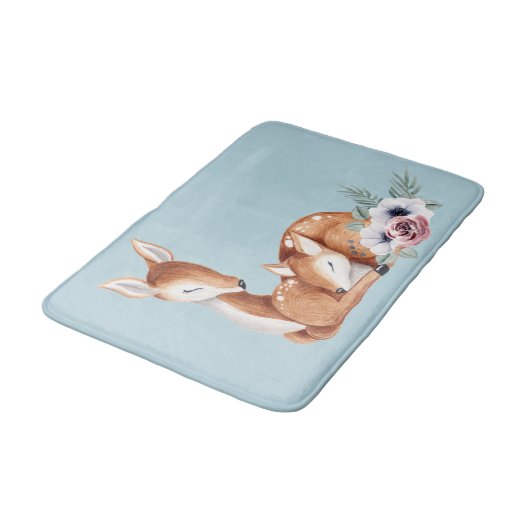 Rustic  Deer Forest Floral Badmat (Gekanteld)