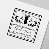 Rustic Deer Head Pine-kerstretour Zelfinktende Stempel