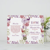 Rustic Deer Holiday Floral Wedding Programme (Debout devant)