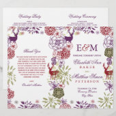 Rustic Deer Holiday Floral Wedding Programme (Devant / Derrière)