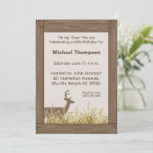 Rustic Deer Hunter Nature Invitation Anniversaire (Debout devant)