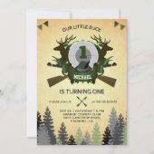 Rustic Deer Hunting 1st Birthday Party Invitation (Devant)