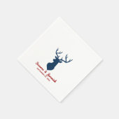 Rustic Deer in Blue and Red Wedding Reception Servet (Hoek)