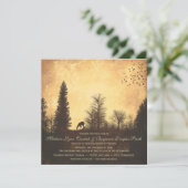 Rustic Deer in Trees Country Wedding Invitations Kaart (Staand voorkant)