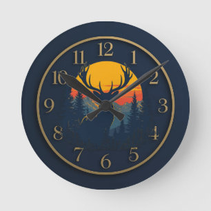 Rustic Deer Mountain Muur Klok