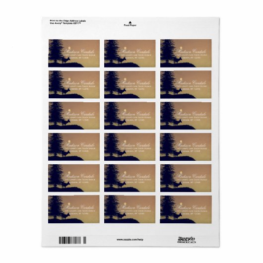 Rustic Deer Tree Country Weddenschap Adresetikette Etiket (Full Sheet)