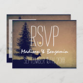 Rustic Deer Tree Wedding RSVP BRIEFKAARTEN (Voorkant / Achterkant)