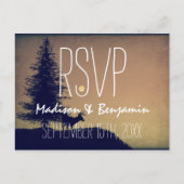 Rustic Deer Tree Wedding RSVP BRIEFKAARTEN (Voorkant)