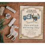 Rustic Deer Truck Boy Invitation Baby shower<br><div class="desc">Rustic Wood Deer Camion Boy Baby shower Invitation</div>