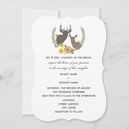 Rustic Deer Wedding - Oranje Floral Kaart