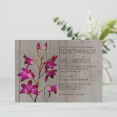 Rustic Dendrobium Orchid Wedding Invitations Kaart (Staand voorkant)
