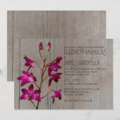 Rustic Dendrobium Orchid Wedding Invitations Kaart (Voorkant / Achterkant)