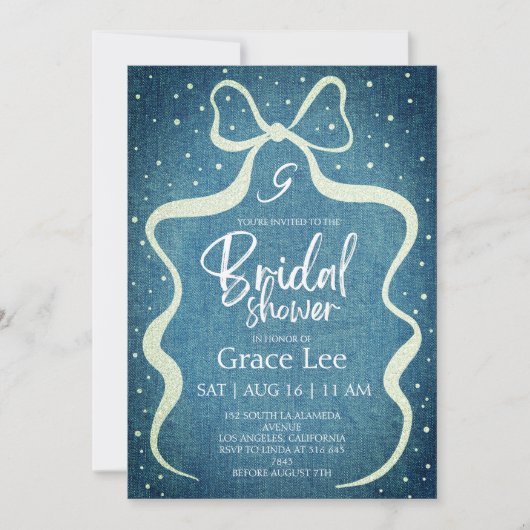 Rustic Denim Bridal Shower Invitation (Devant)