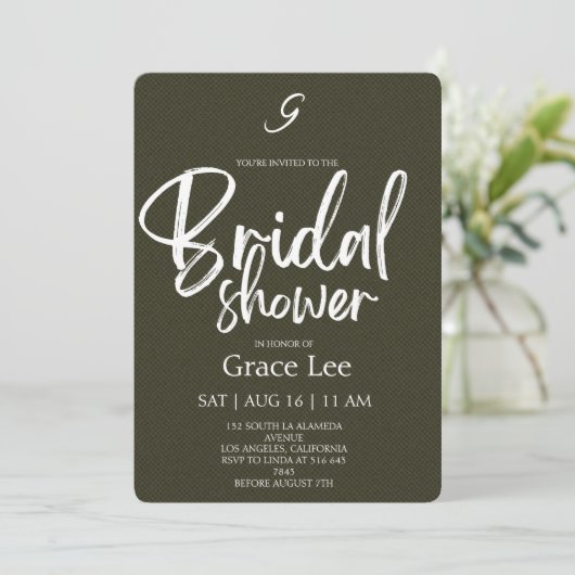 Rustic Denim Bridal Shower Invitation (Debout devant)