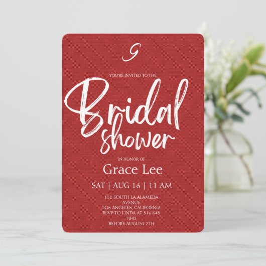 Rustic Denim Bridal Shower Invitation (Debout devant)