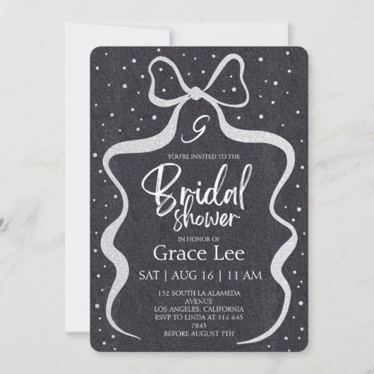 Rustic Denim Bridal Shower Invitation (Devant)