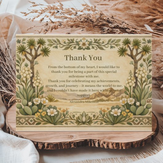 Rustic Desert Botanicals Birthday Bedankkaart