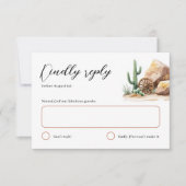 Rustic Desert Cactus Westerne bruiloft RSVP Kaartje (Voorkant)